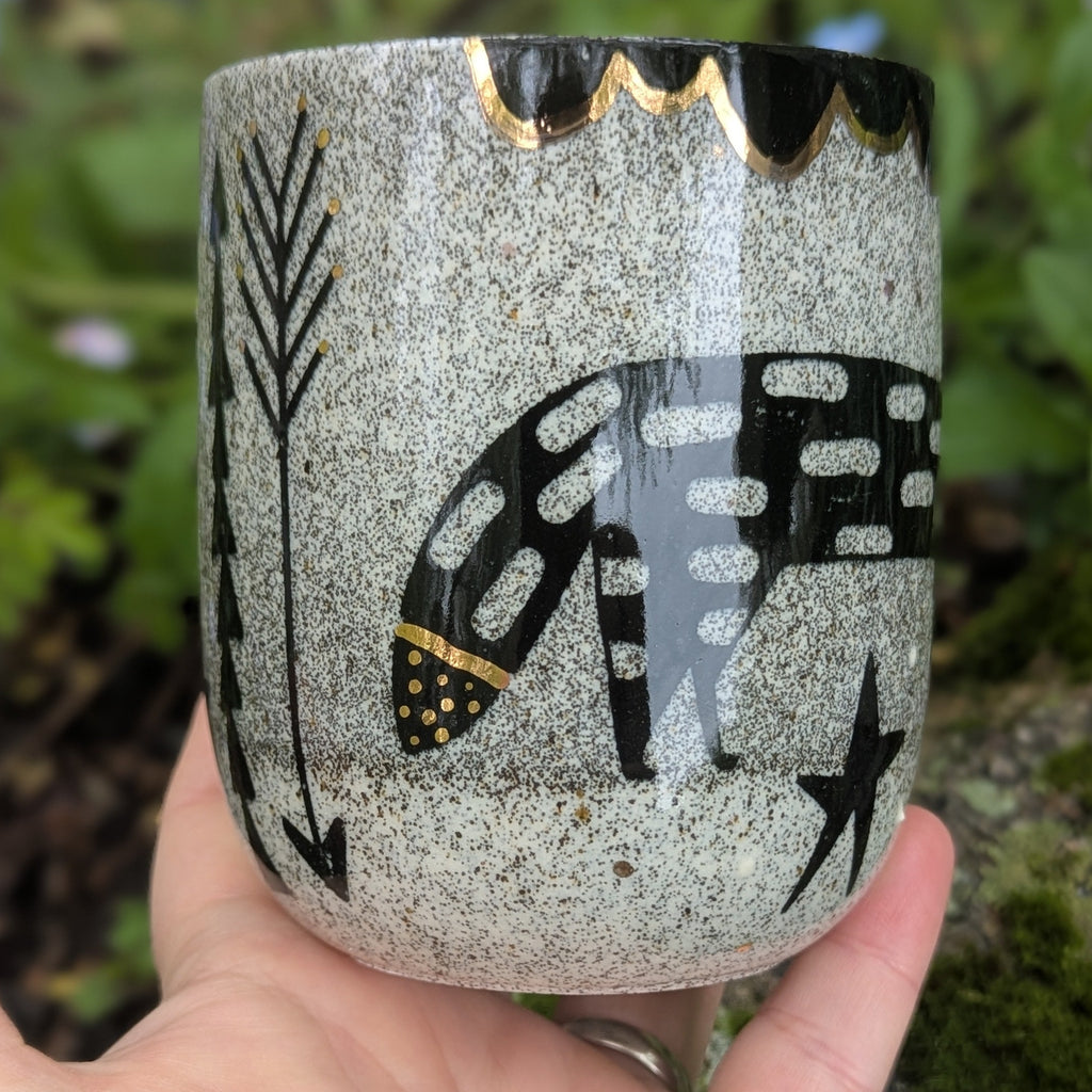 Folk Fox & Pigeon Cup Set