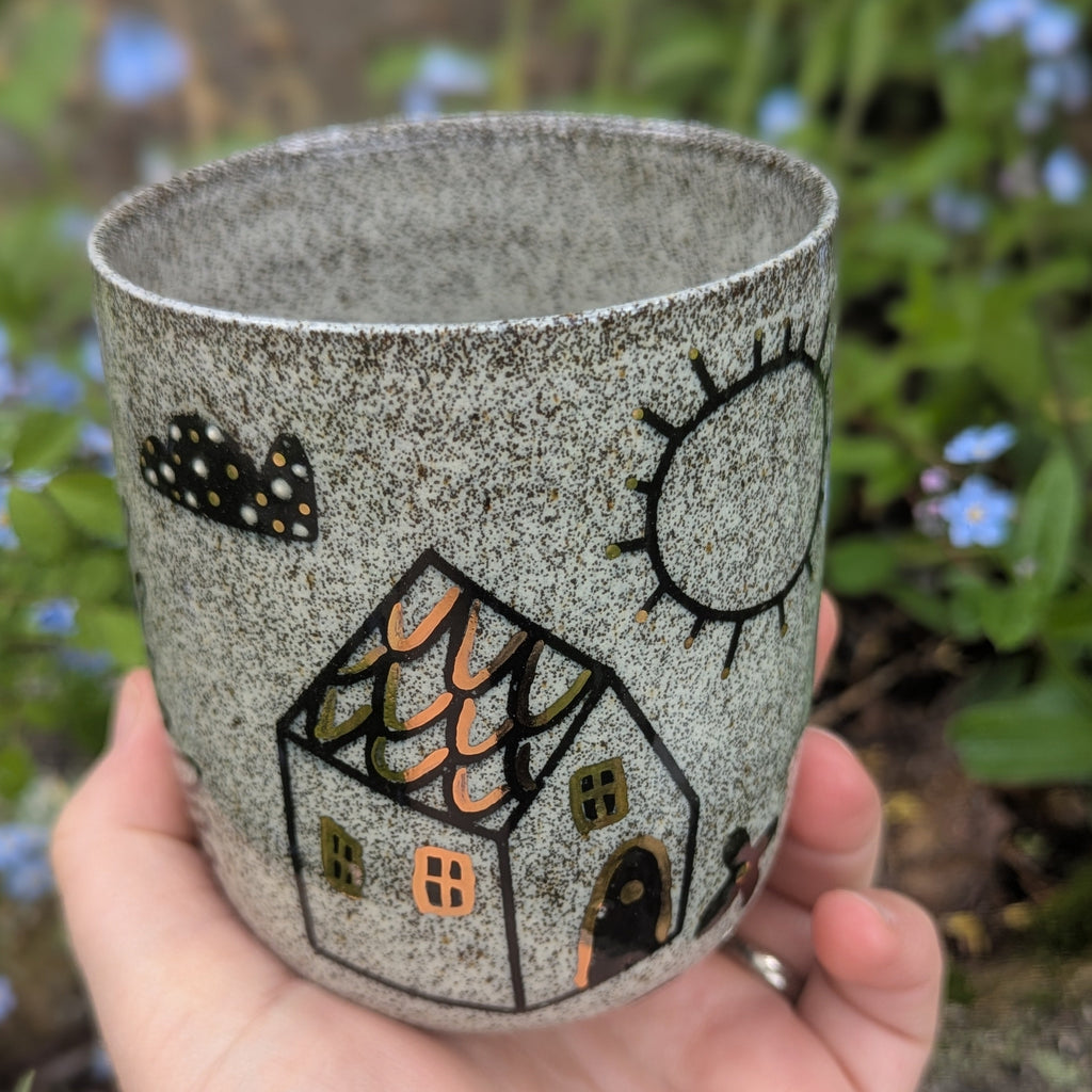 Folk Fox & Pigeon Cup Set