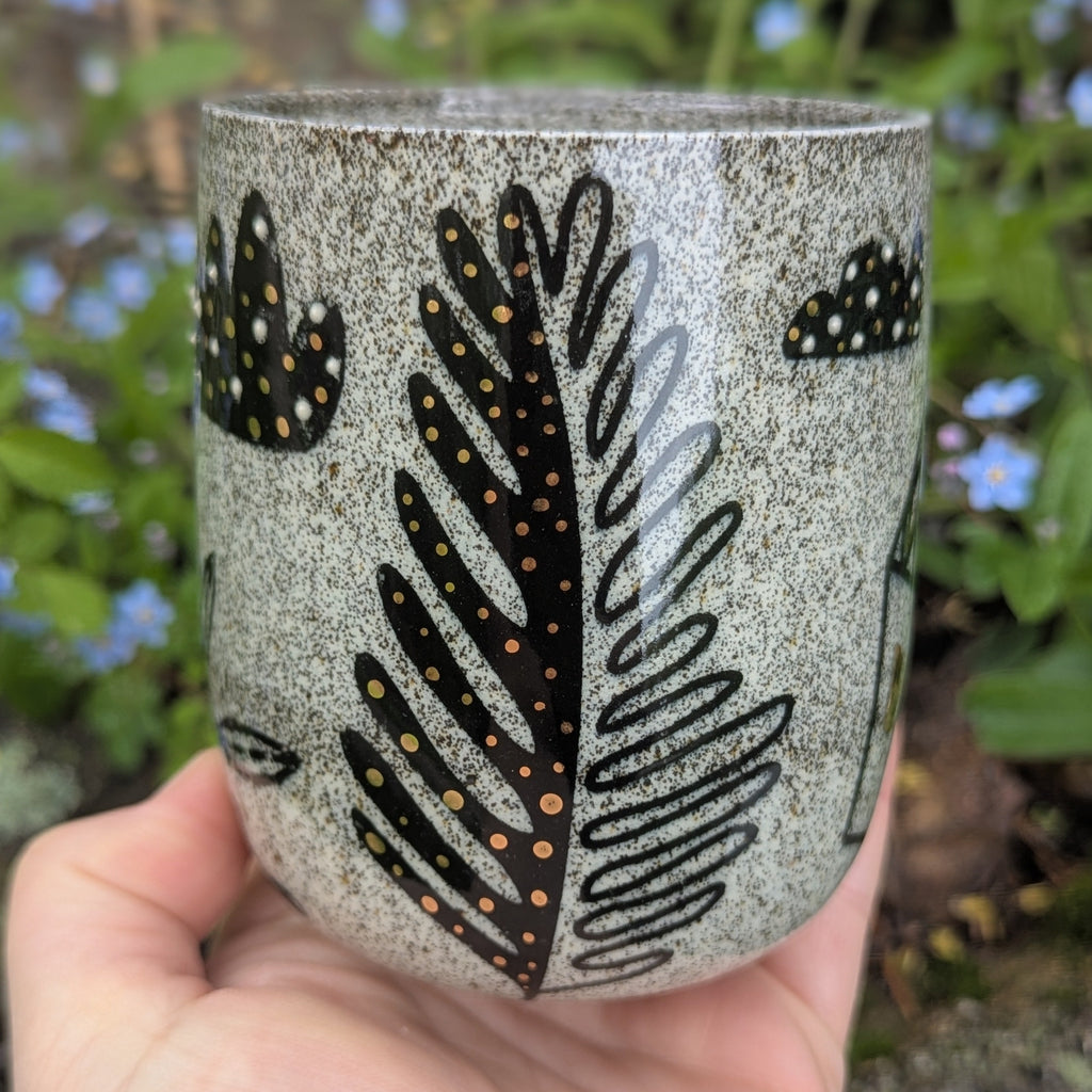 Folk Fox & Pigeon Cup Set