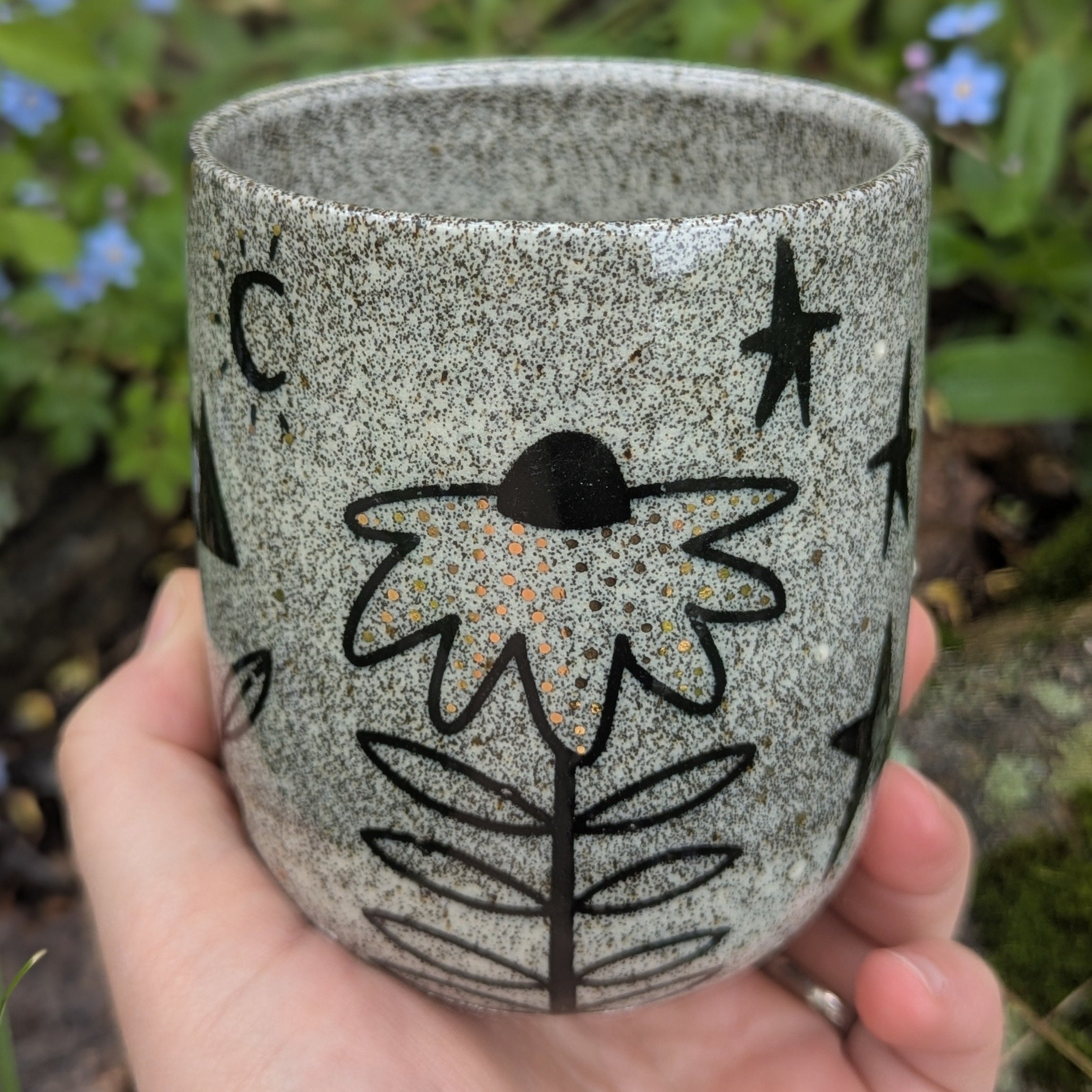 Folk Fox & Pigeon Cup Set