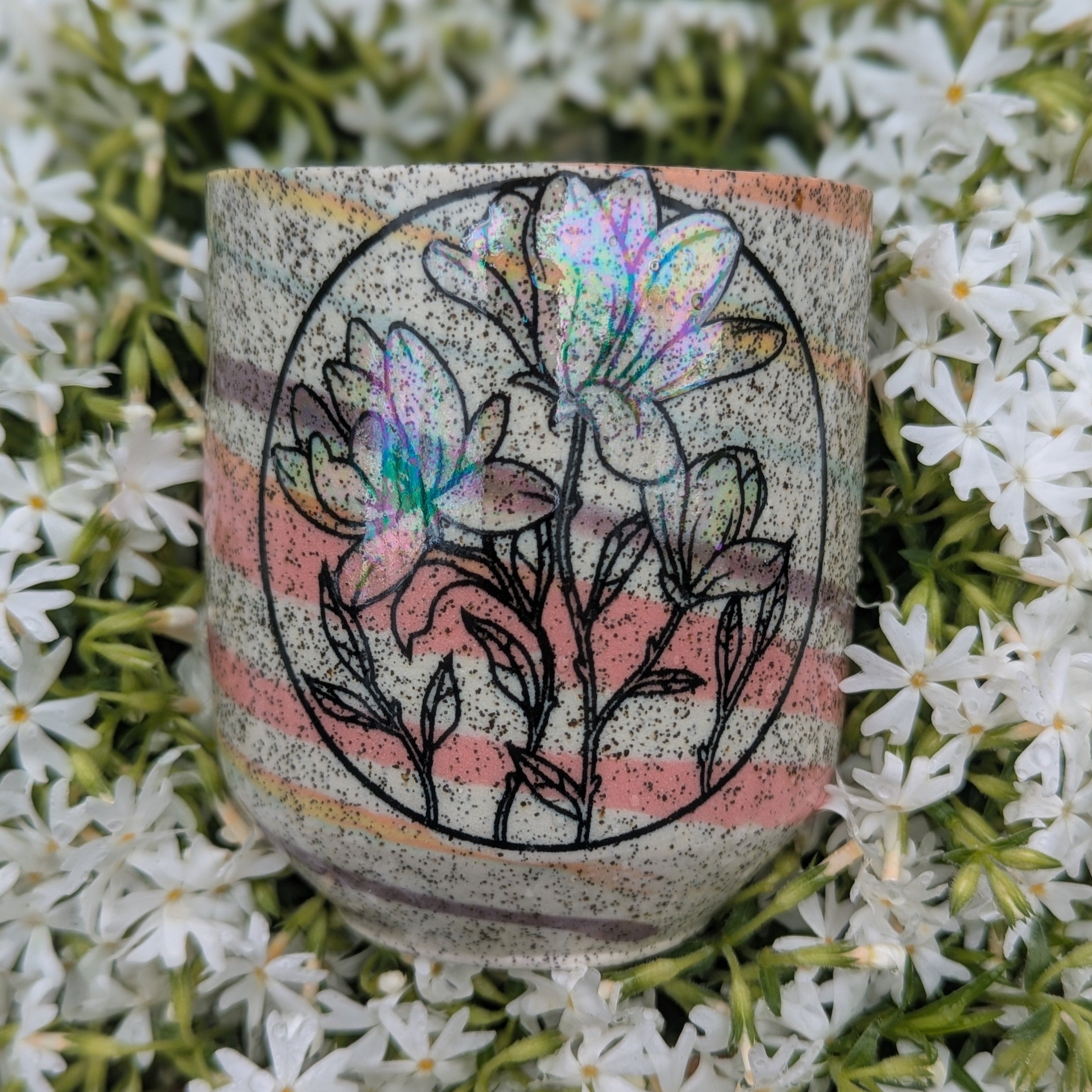 Rainbow Swirl Flower Cup