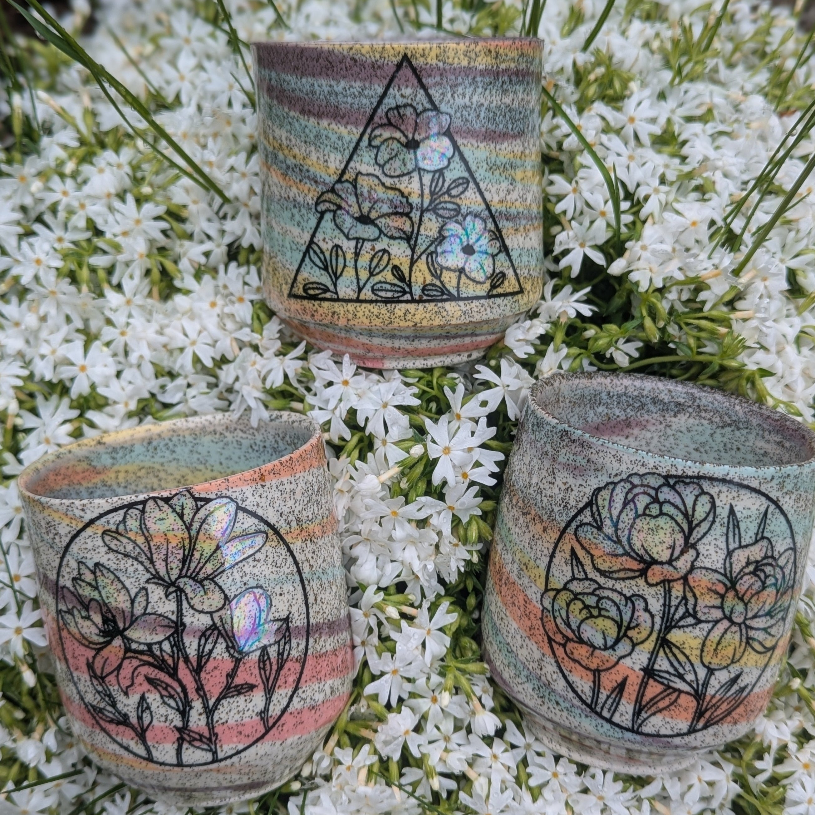 Rainbow Swirl Flower Cup